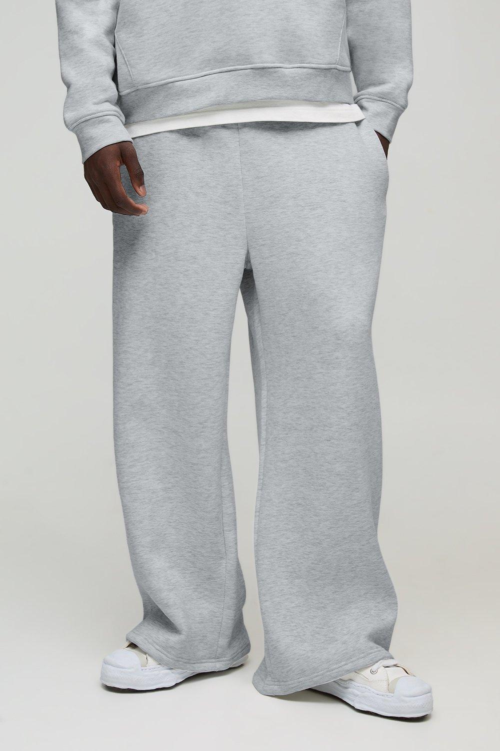 Mens Grey Extreme Wide Leg Basic Jogger, Grey